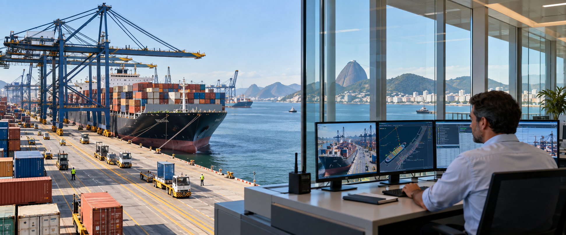 Foto ilustrativa da área do curso Gestão Portuária — Terminal Marítimo e Operações Internacionais